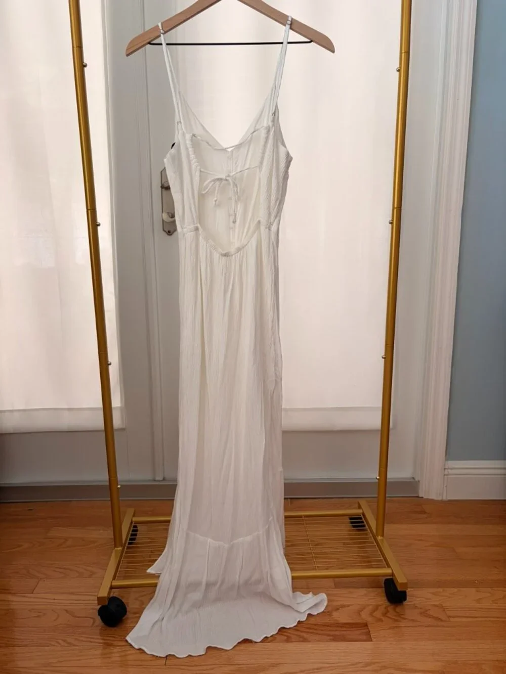 Abercrombie & Fitch White Button Front Cutout Maxi Dress Small